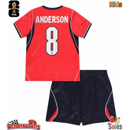 England Elliot Anderson #8 Replica Away Stadium Kit for Kids World Cup 2026 Short Sleeve (+ pants)